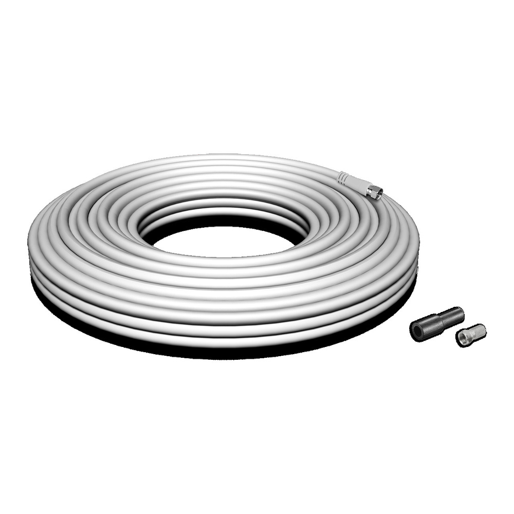 Megasat Koaxialkabel-Set 120, Schirmmaß 110 dB, 4-fach abgeschirmt, inkl. F-Stecker, weiß, 30 m