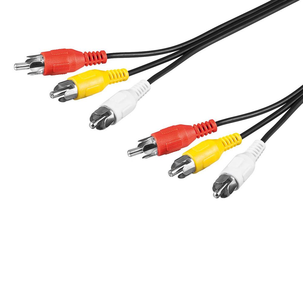 Goobay Video-Verbindungskabel, 3x Cinch-Stecker auf 3x Cinch-Stecker, RCA, 3 m