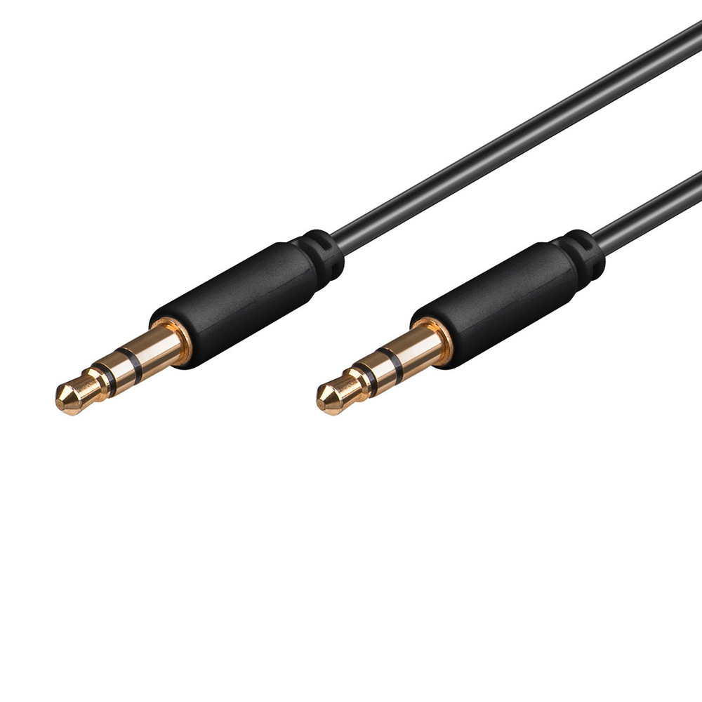 goobay Klinken-Verbindungskabel, 1x 3,5-mm-Klinke (3-Pin) auf 1x 3,5-mm-Klinke (3-Pin), 0,5 m