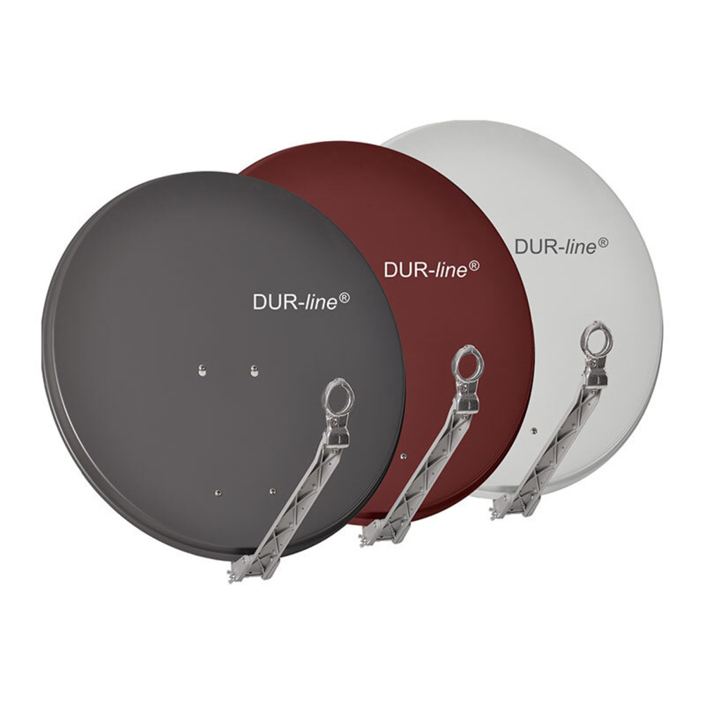 DUR-line Vollaluminium-Satellitenspiegel Select 75/80, pulverbeschichtet, extrem robust, hellgrau