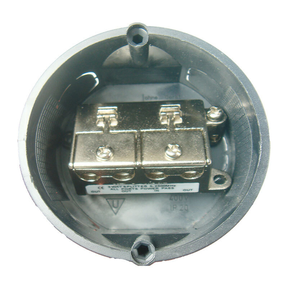 DUR-line 2-fach Mini-BK-/Sat-Verteiler, kleine Bauform, ideal für Unterputzmontage (Unterputzdosen)