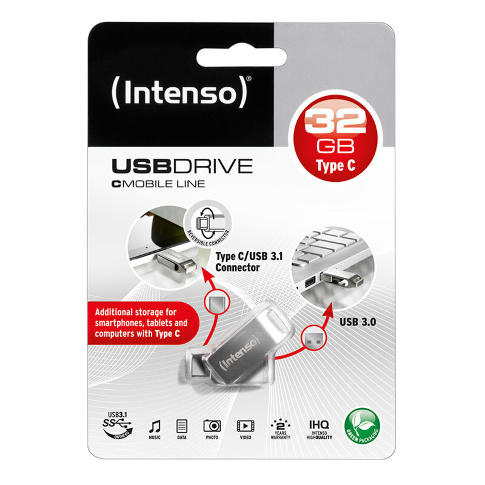 Intenso USB-Stick cMobile Line, USB-Typ-A und USB-Typ-C-Anschluss, 32 GB