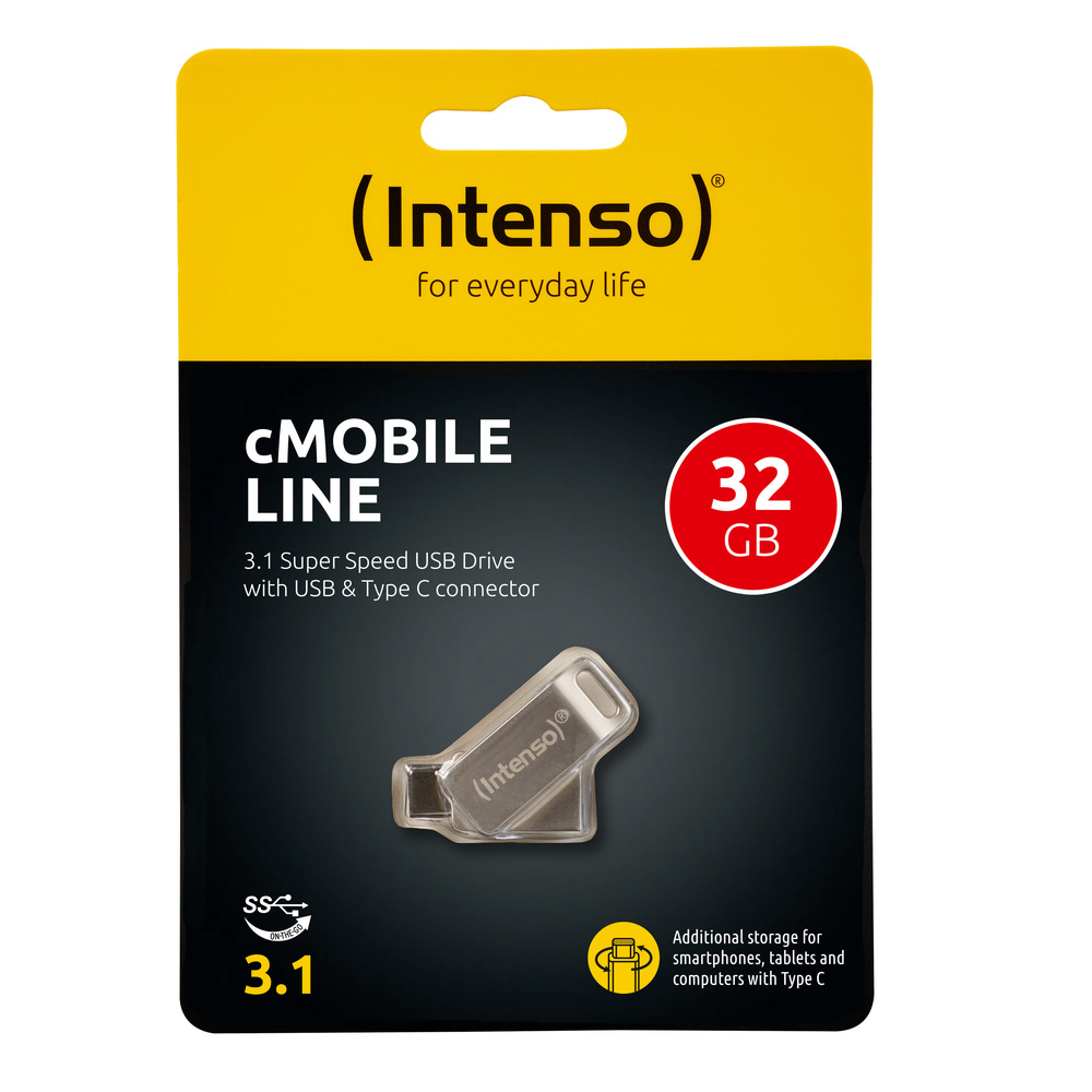 Intenso USB-Stick cMobile Line, USB-Typ-A und USB-Typ-C-Anschluss, 32 GB