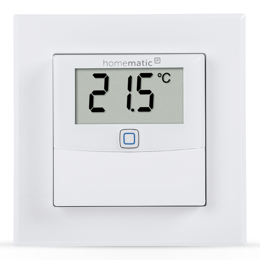 Homematic IP Smart Home Temperatur- und Luftfeuchtigkeitssensor mit Display – innen, HmIP-STHD