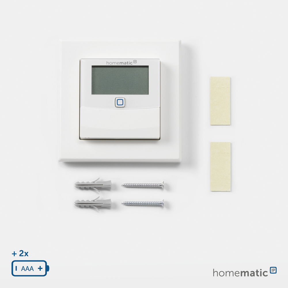 Homematic IP Smart Home Temperatur- und Luftfeuchtigkeitssensor mit Display – innen, HmIP-STHD