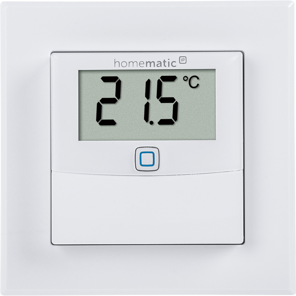Homematic IP Smart Home Temperatur- und Luftfeuchtigkeitssensor mit Display – innen, HmIP-STHD