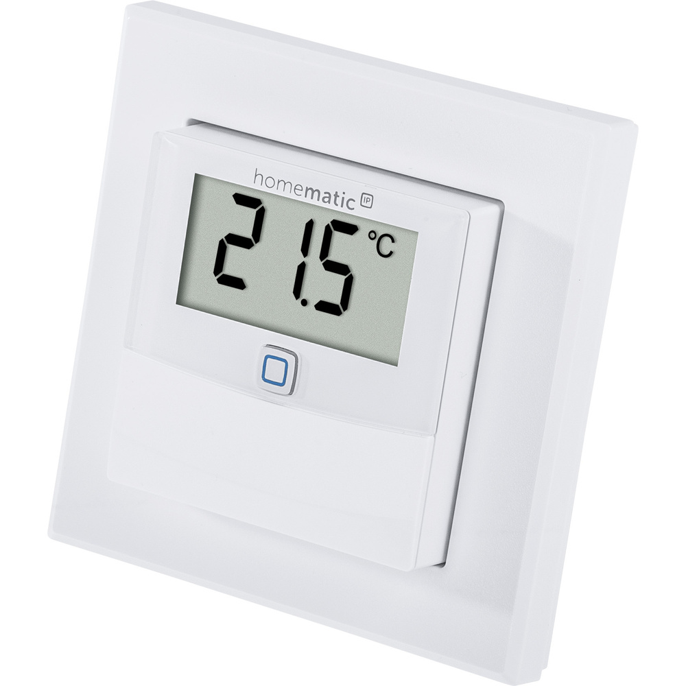 Homematic IP Smart Home Temperatur- und Luftfeuchtigkeitssensor mit Display – innen, HmIP-STHD