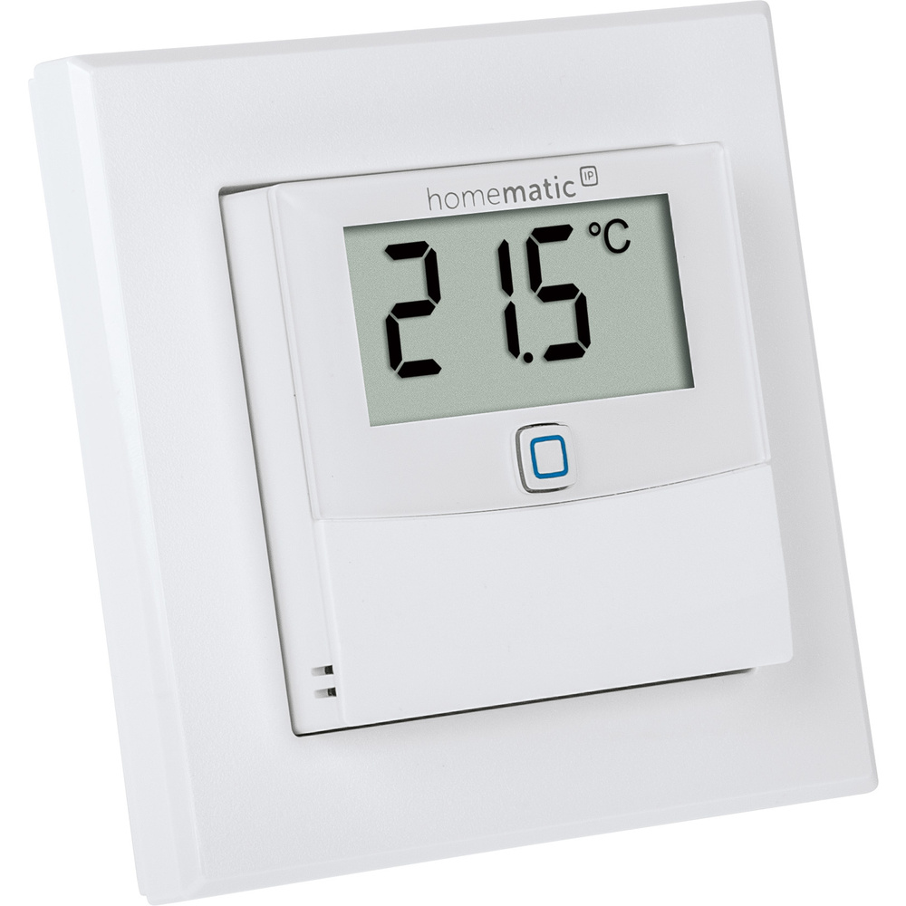 Homematic IP Smart Home Temperatur- und Luftfeuchtigkeitssensor mit Display – innen, HmIP-STHD