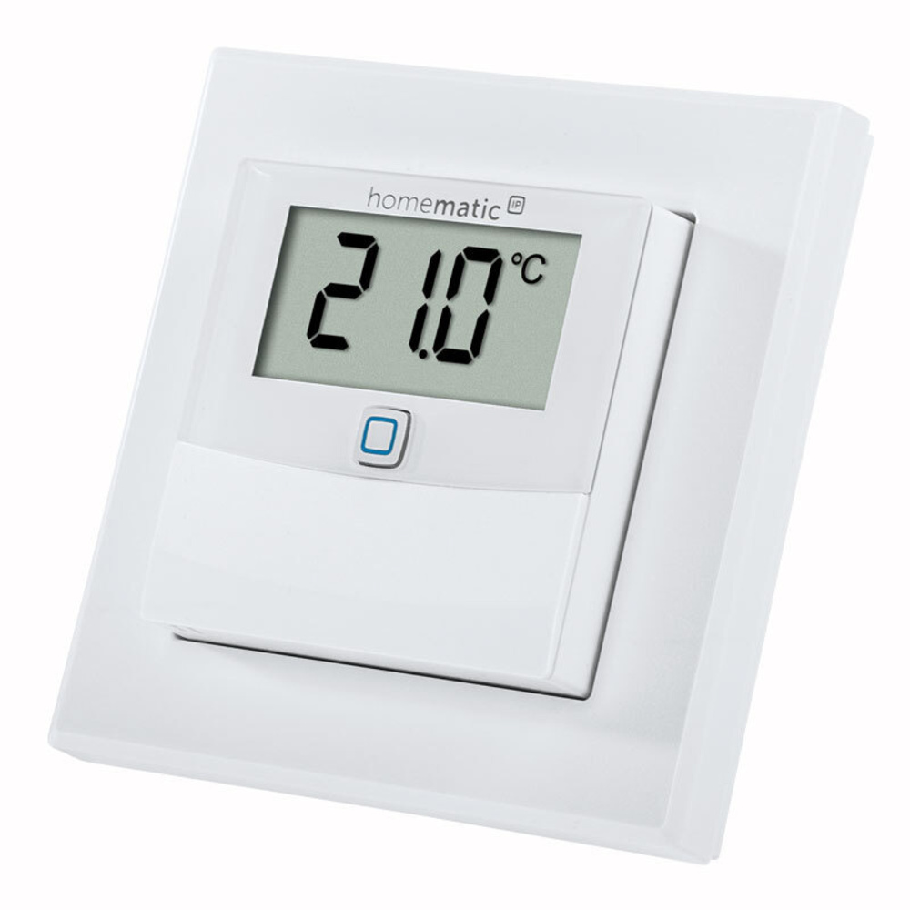 Homematic IP Smart Home Temperatur- und Luftfeuchtigkeitssensor HmIP-STHD mit Display, innen