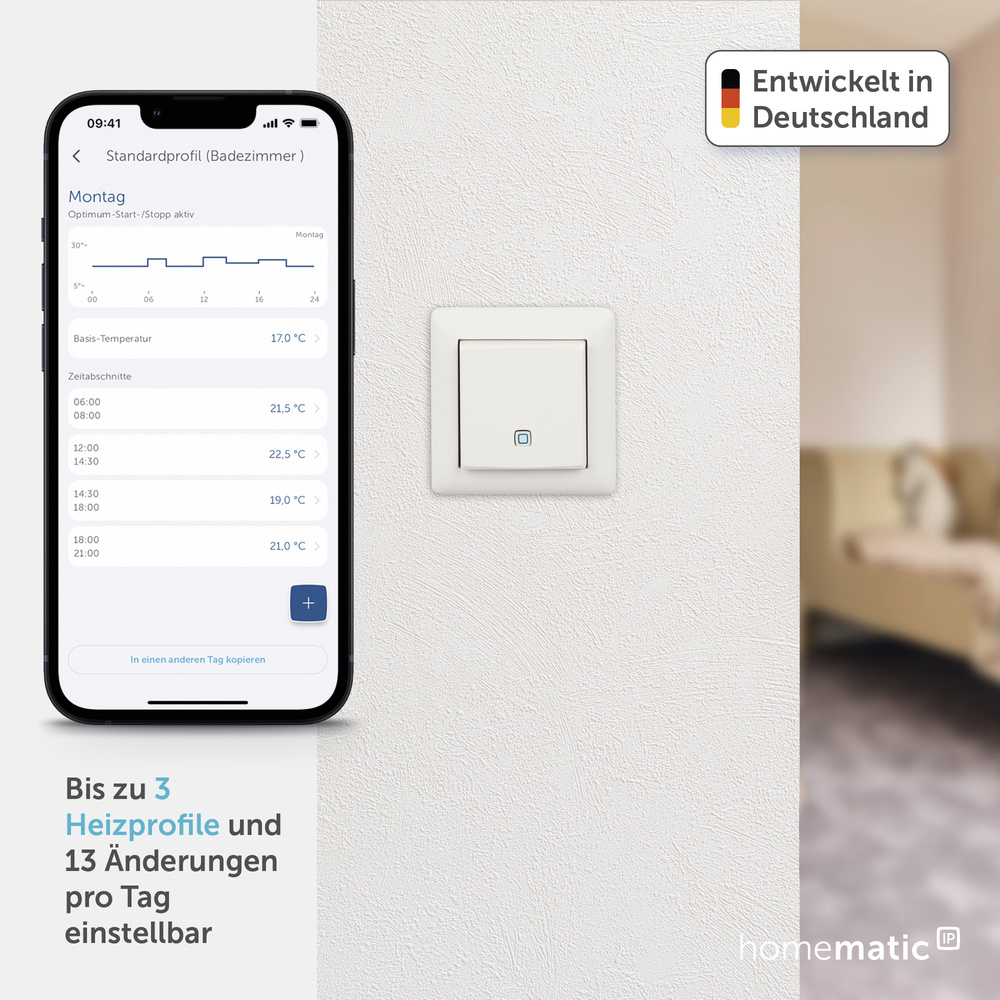Homematic IP Smart Home Temperatur- und Luftfeuchtigkeitssensor – innen, HmIP-STH