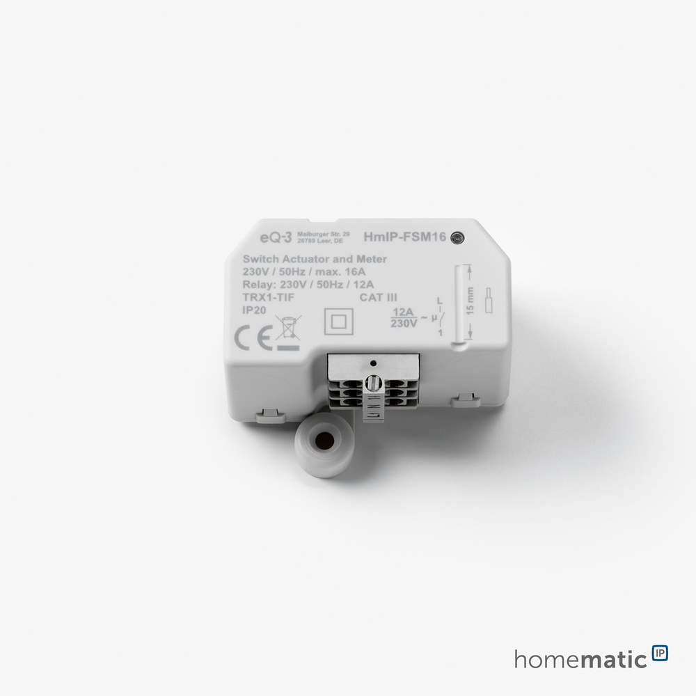 Homematic IP Smart Home Schalt-Mess-Aktor (16 A) – Unterputz, HmIP-FSM16