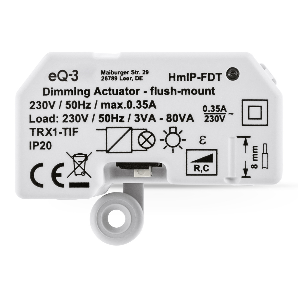 Homematic IP Smart Home Dimmaktor Unterputz – Phasenabschnitt, HmIP-FDT