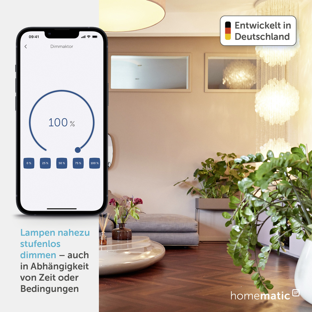 Homematic IP Smart Home Dimmaktor Unterputz – Phasenabschnitt, HmIP-FDT
