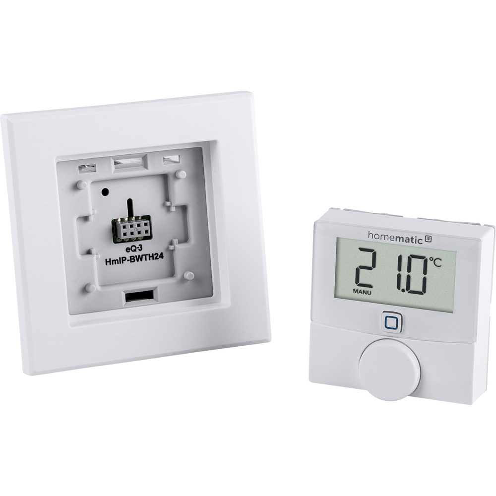 Homematic IP Smart Home Wandthermostat mit Schaltausgang – für Markenschalter, 24 V, HmIP-BWTH24