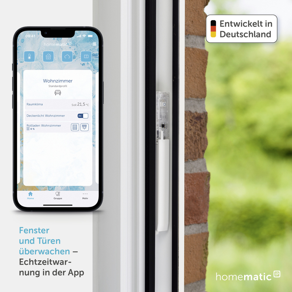 Homematic IP Smart Home Fenster- und Türkontakt – verdeckter Einbau, HmIP-SWDO-I
