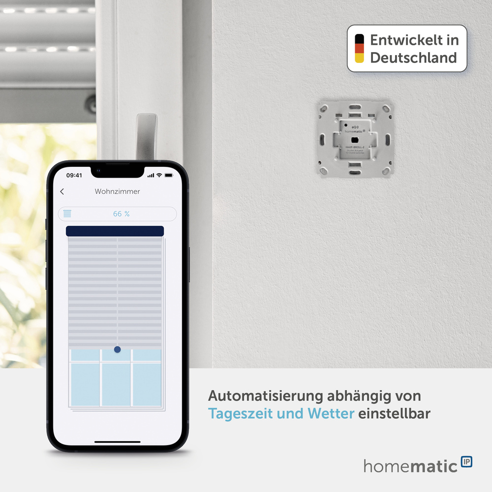 Homematic IP Smart Home Rollladenaktor für Markenschalter, HmIP-BROLL-2
