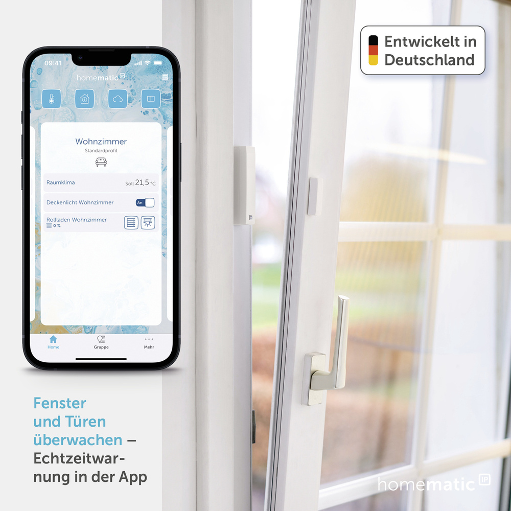 Homematic IP Smart Home Fenster- und Türkontakt mit Magnet, HmIP-SWDM-2