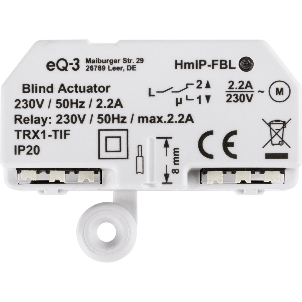 Homematic IP Smart Home Jalousieaktor – Unterputz, HmIP-FBL
