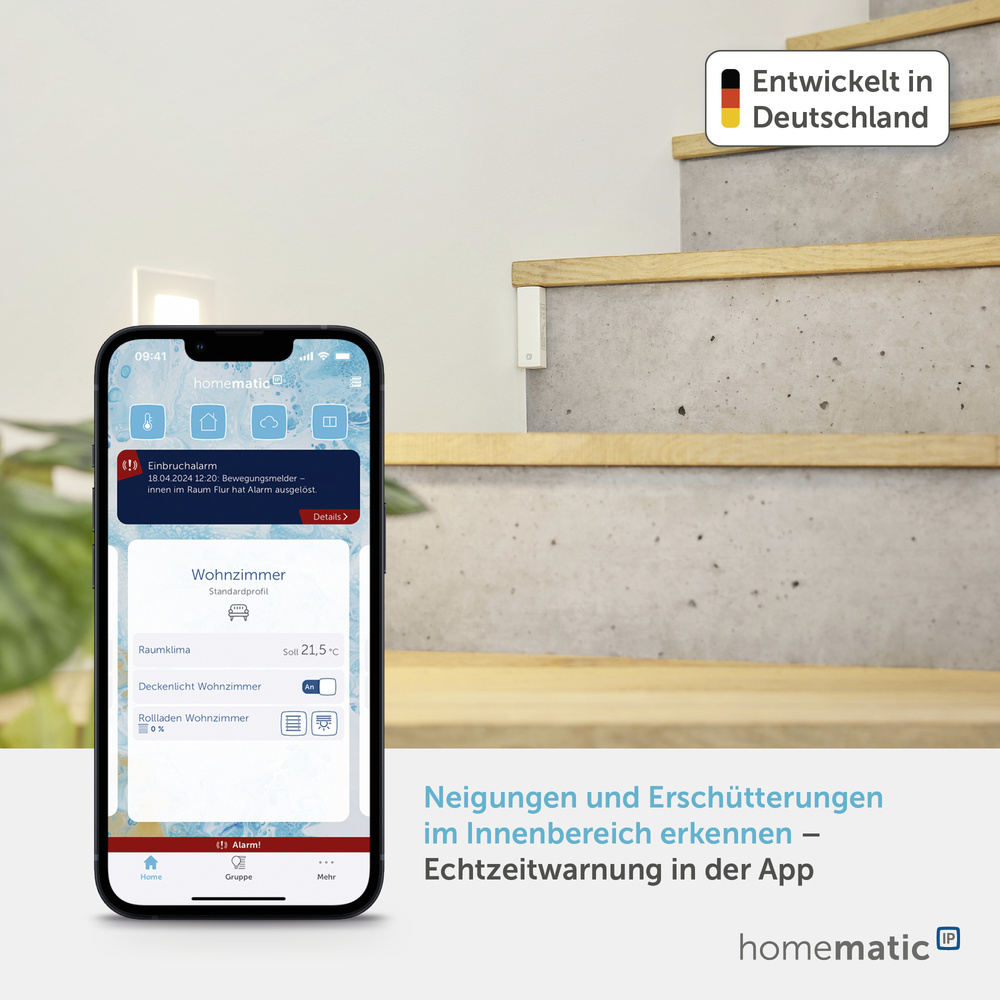 Homematic IP Smart Home Neigungs- und Erschütterungssensor, HmIP-STV