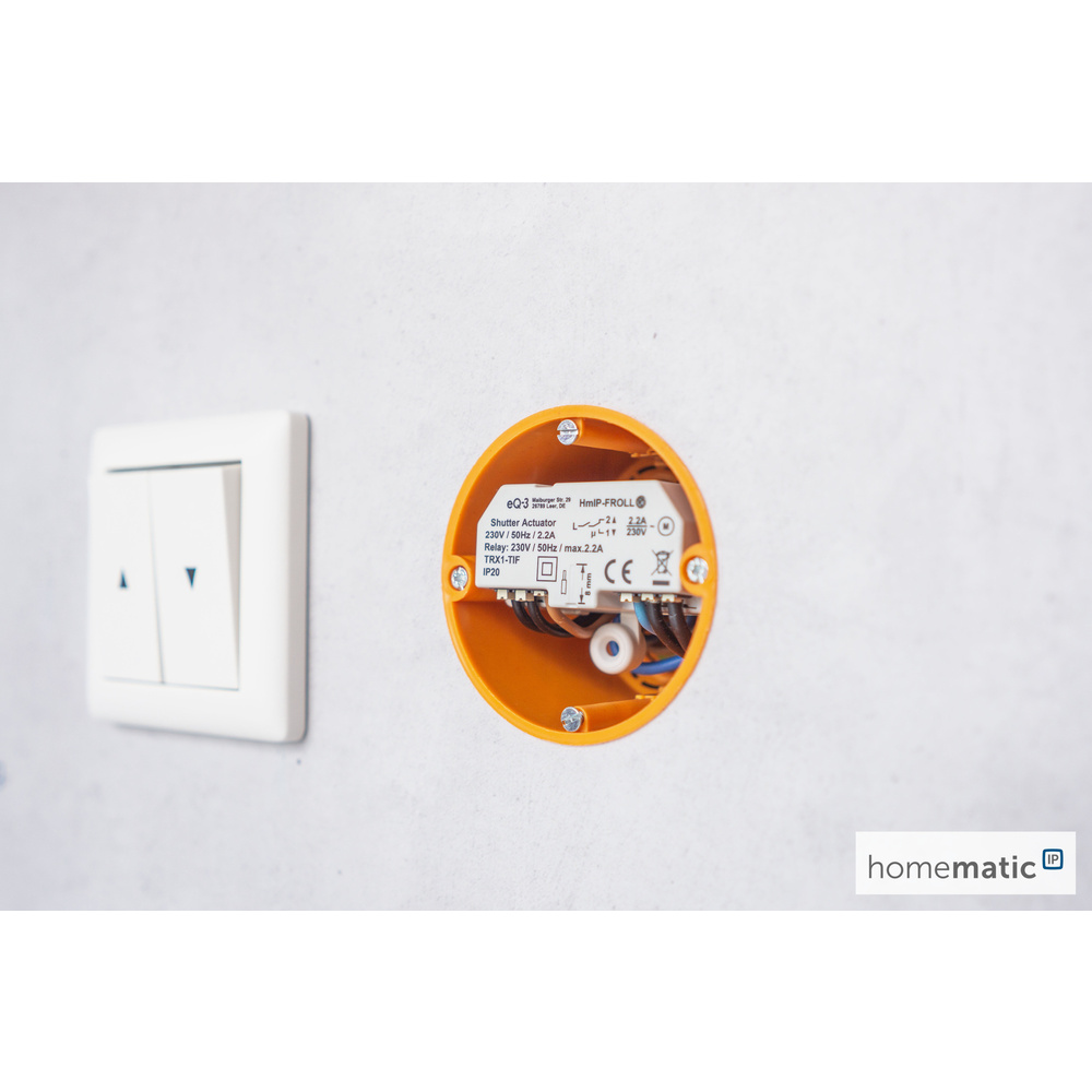 Homematic IP Smart Home 3er-Set Rollladenaktor HmIP-FROLL – Unterputz, auch für Markisen geeignet