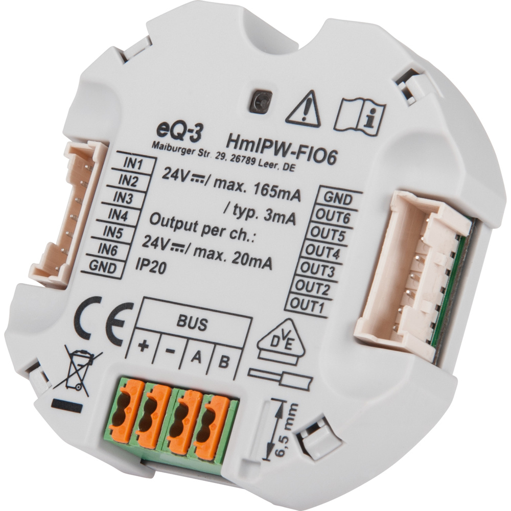 Homematic IP Wired Smart Home IO Modul Unterputz – 6-fach, HmIPW-FIO6