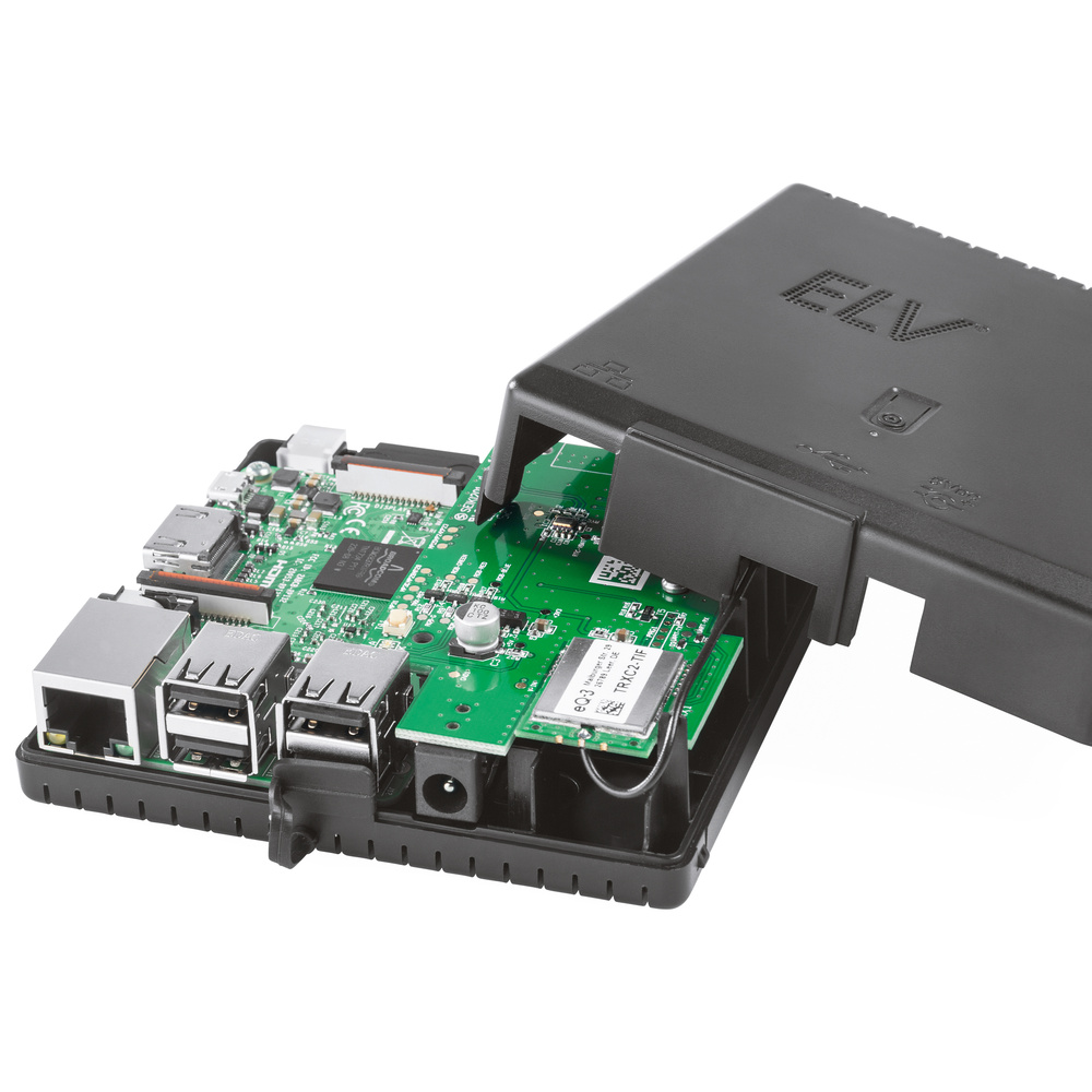 ELV Bausatz Gehäuse RP-Case für Raspberry Pi und RPI-RF-MOD Funk-Modulplatine, schwarz