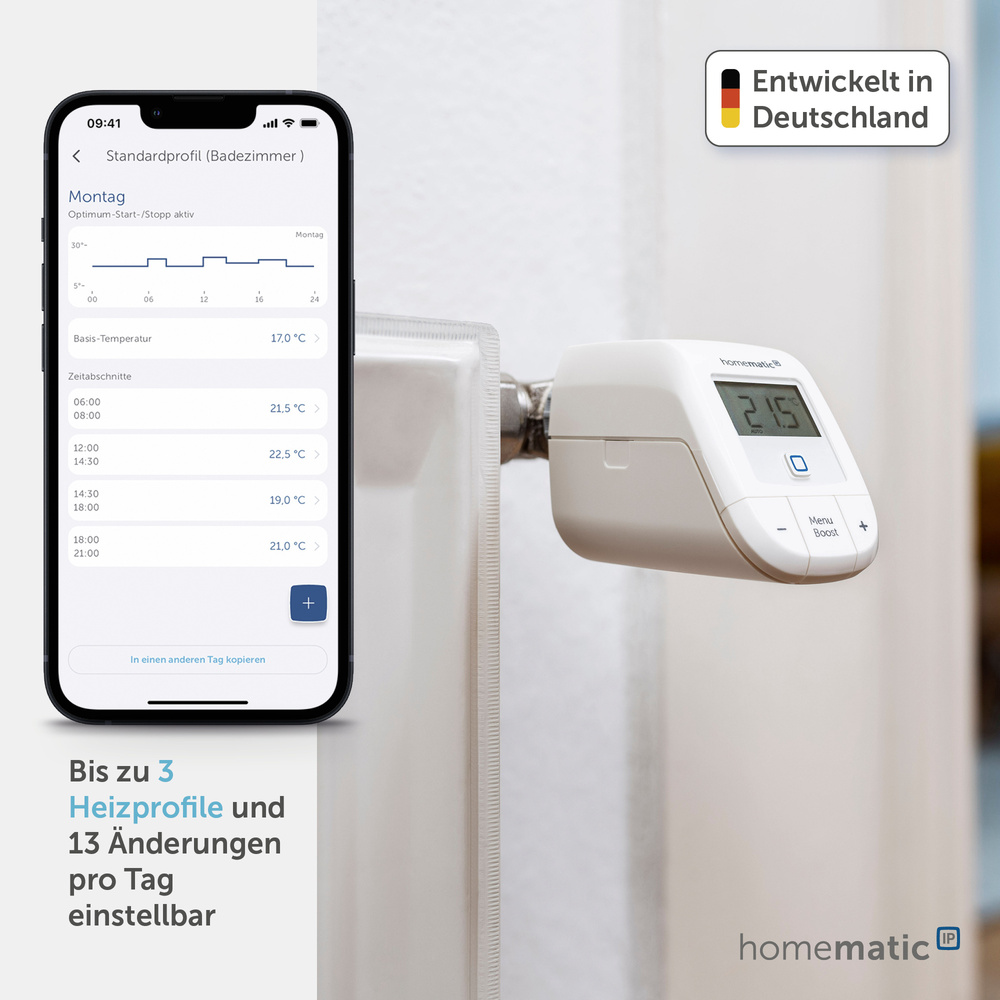 Homematic IP Smart Home Heizkörperthermostat – basic, HmIP-eTRV-B-2