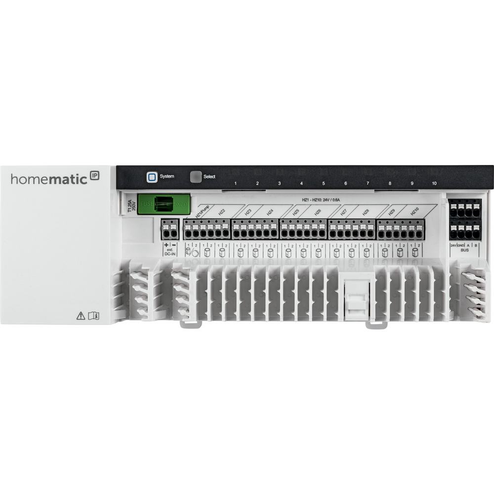 Homematic IP Wired Smart Home Fußbodenheizungscontroller – 10 Kanäle, 24 V, HmIPW-FAL24-C10
