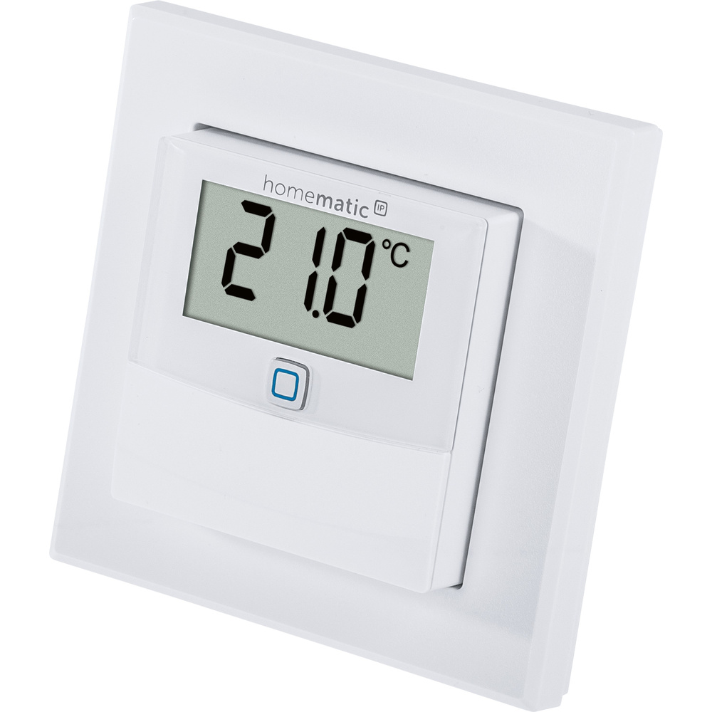 Homematic IP Wired Smart Home Temperatur- und Luftfeuchtigkeitssensor mit Display – innen, HmIPW-STHD