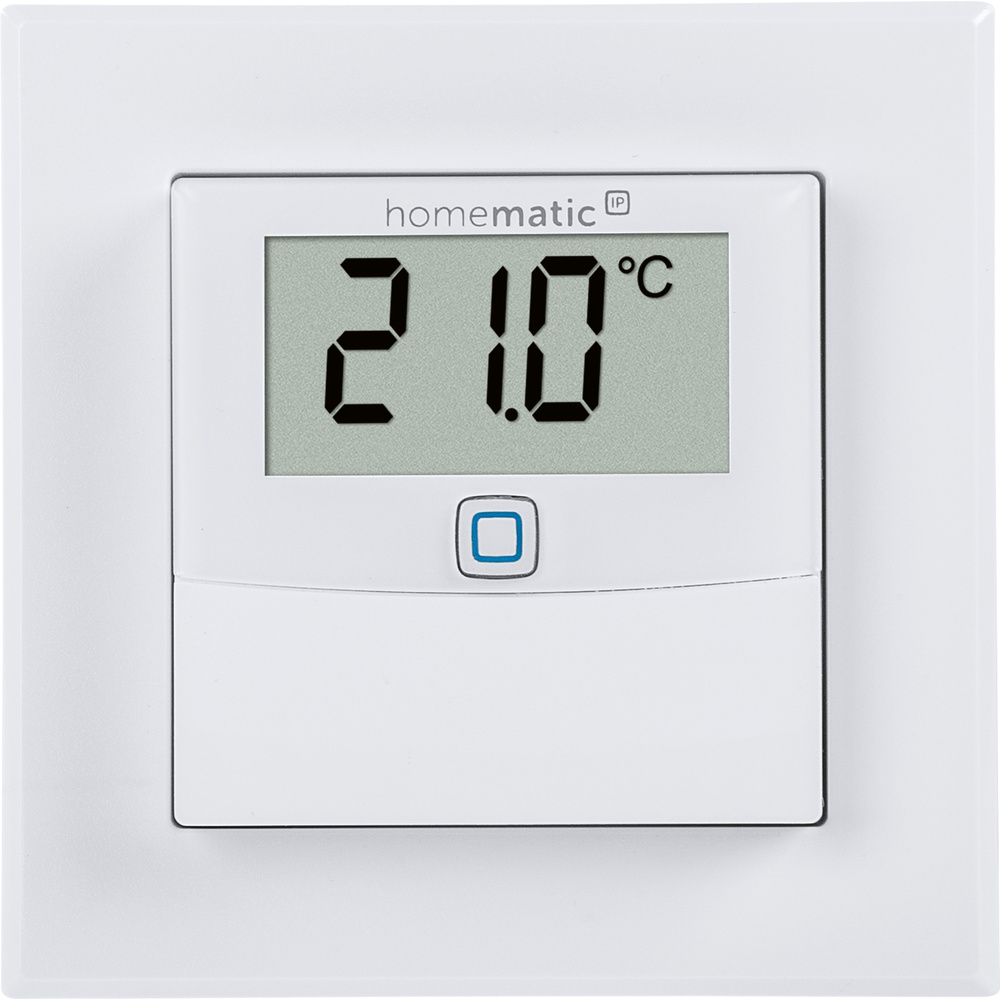 Homematic IP Wired Smart Home Temperatur- und Luftfeuchtigkeitssensor mit Display – innen, HmIPW-STHD