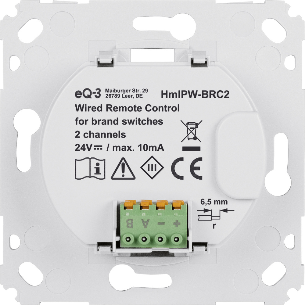 Homematic IP Wired Smart Home Wandtaster für Markenschalter – 2-fach, HmIPW-BRC2