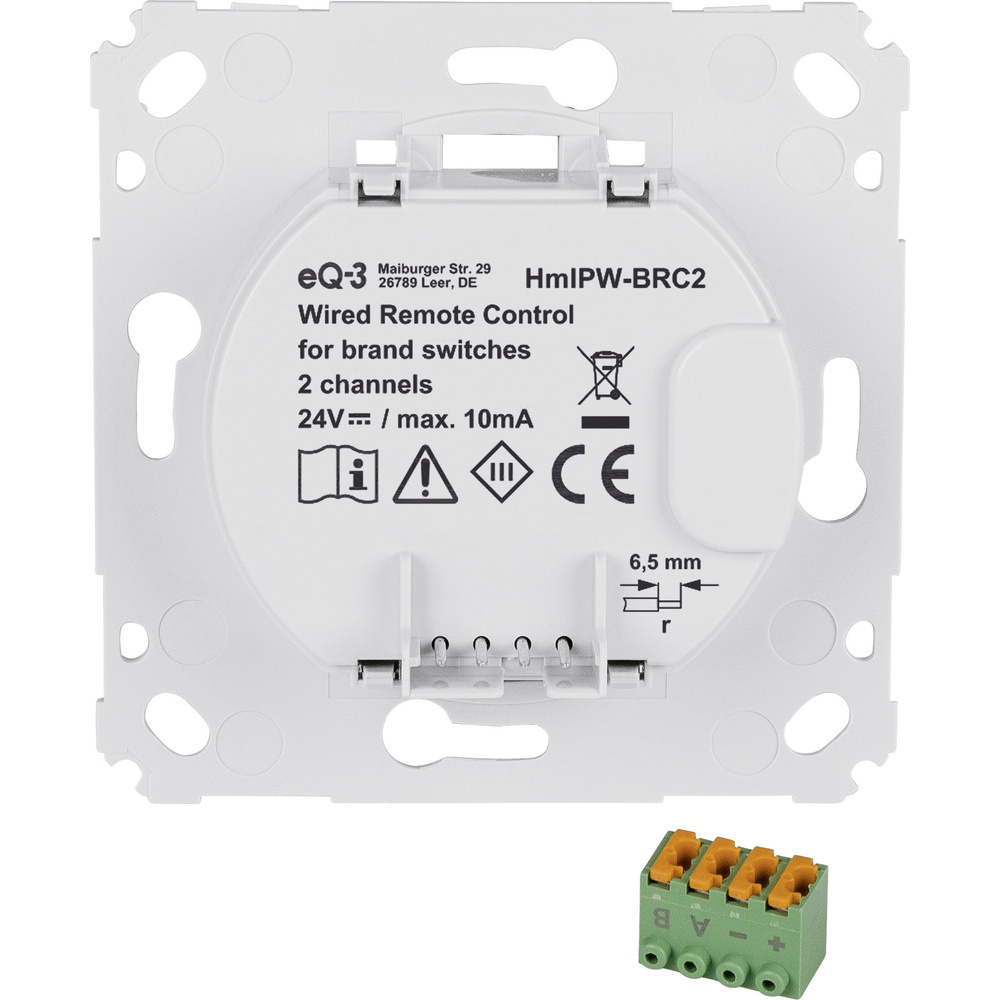 Homematic IP Wired Smart Home Wandtaster für Markenschalter – 2-fach, HmIPW-BRC2