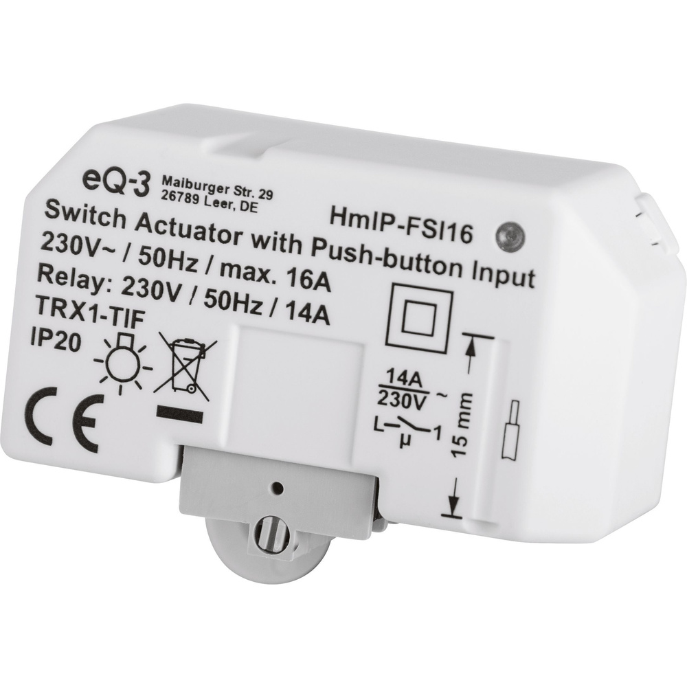 Homematic IP Smart Home Schaltaktor mit Tastereingang (16 A) HmIP-FSI16, Unterputz