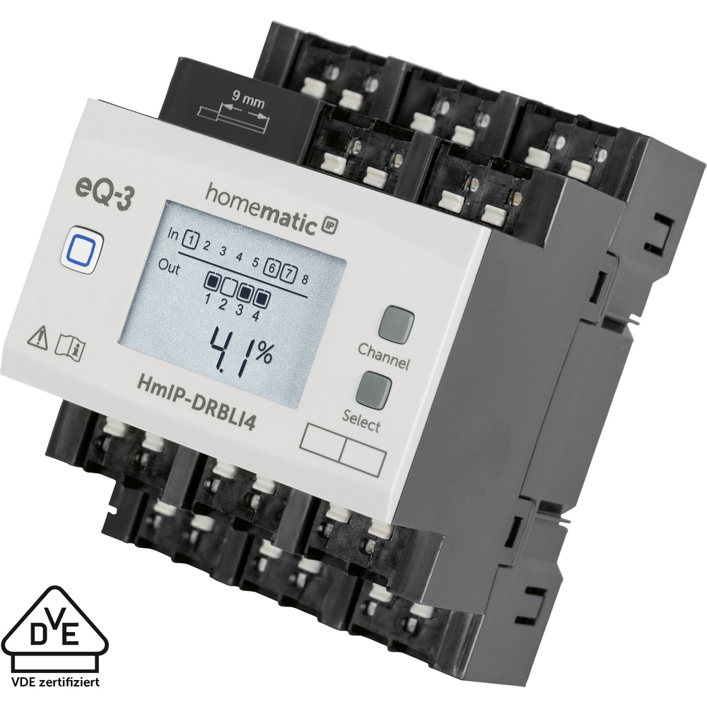 Homematic IP Smart Home Jalousieaktor für Hutschienenmontage  – 4-fach, HmIP-DRBLI4