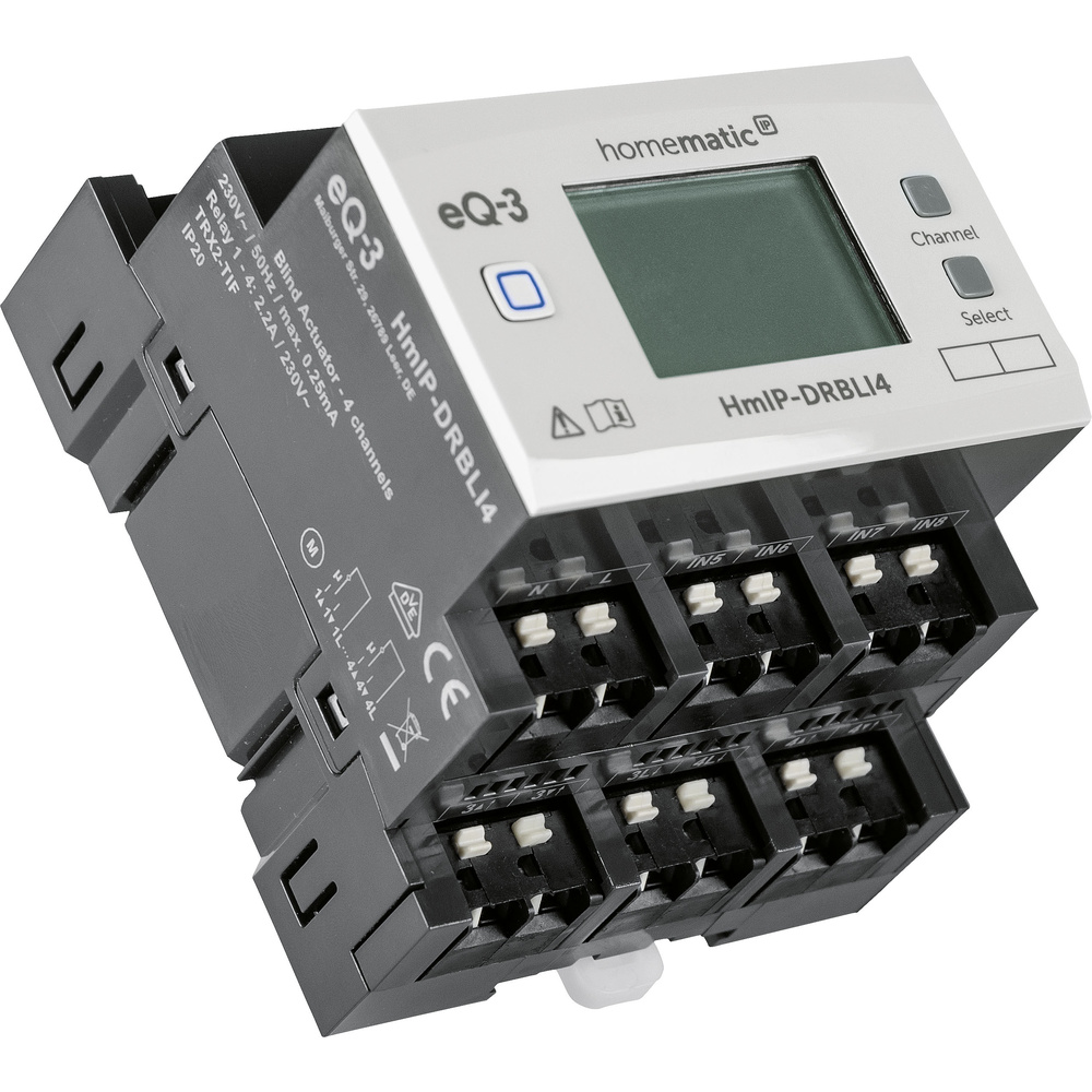 Homematic IP Smart Home Jalousieaktor für Hutschienenmontage  – 4-fach, HmIP-DRBLI4