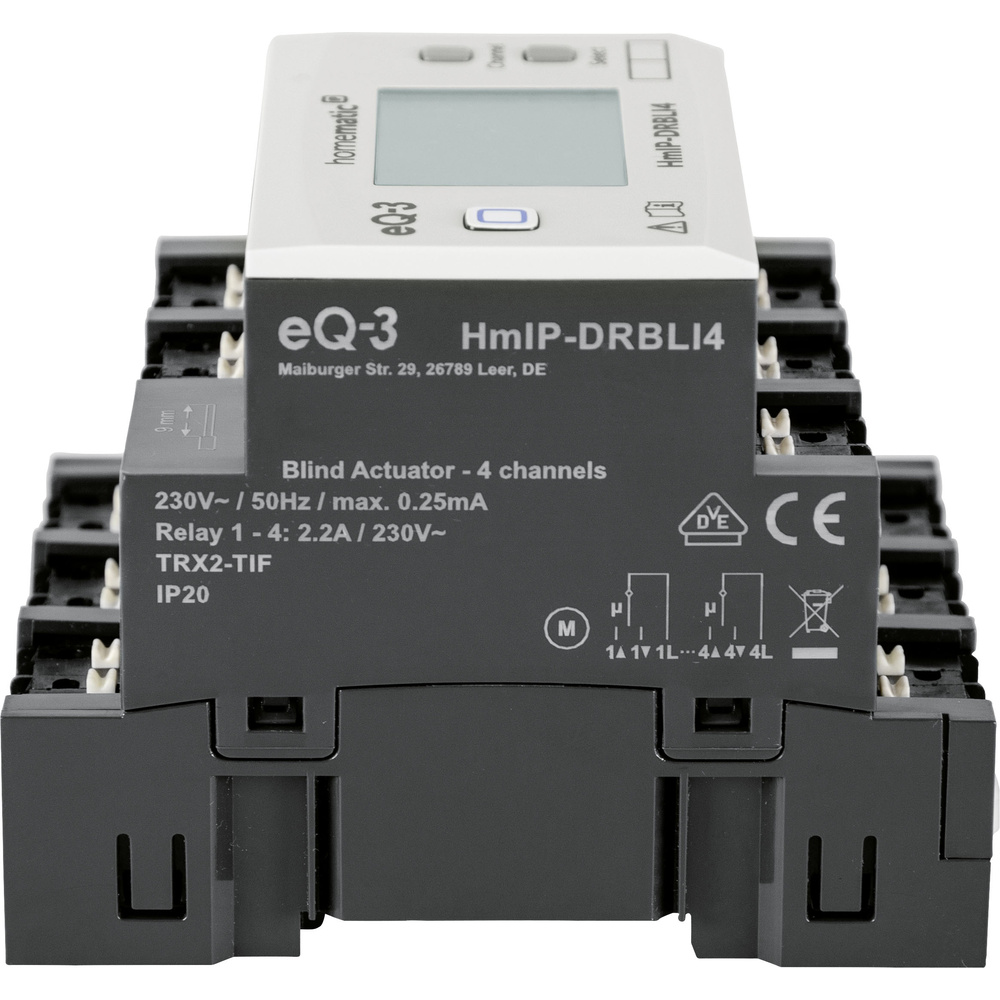 Homematic IP Smart Home Jalousieaktor für Hutschienenmontage  – 4-fach, HmIP-DRBLI4