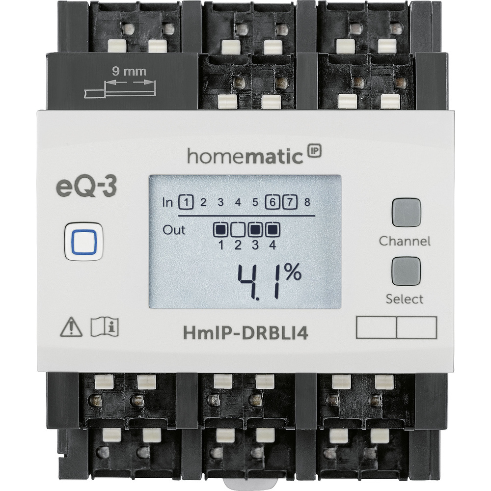 Homematic IP Smart Home Jalousieaktor für Hutschienenmontage  – 4-fach, HmIP-DRBLI4