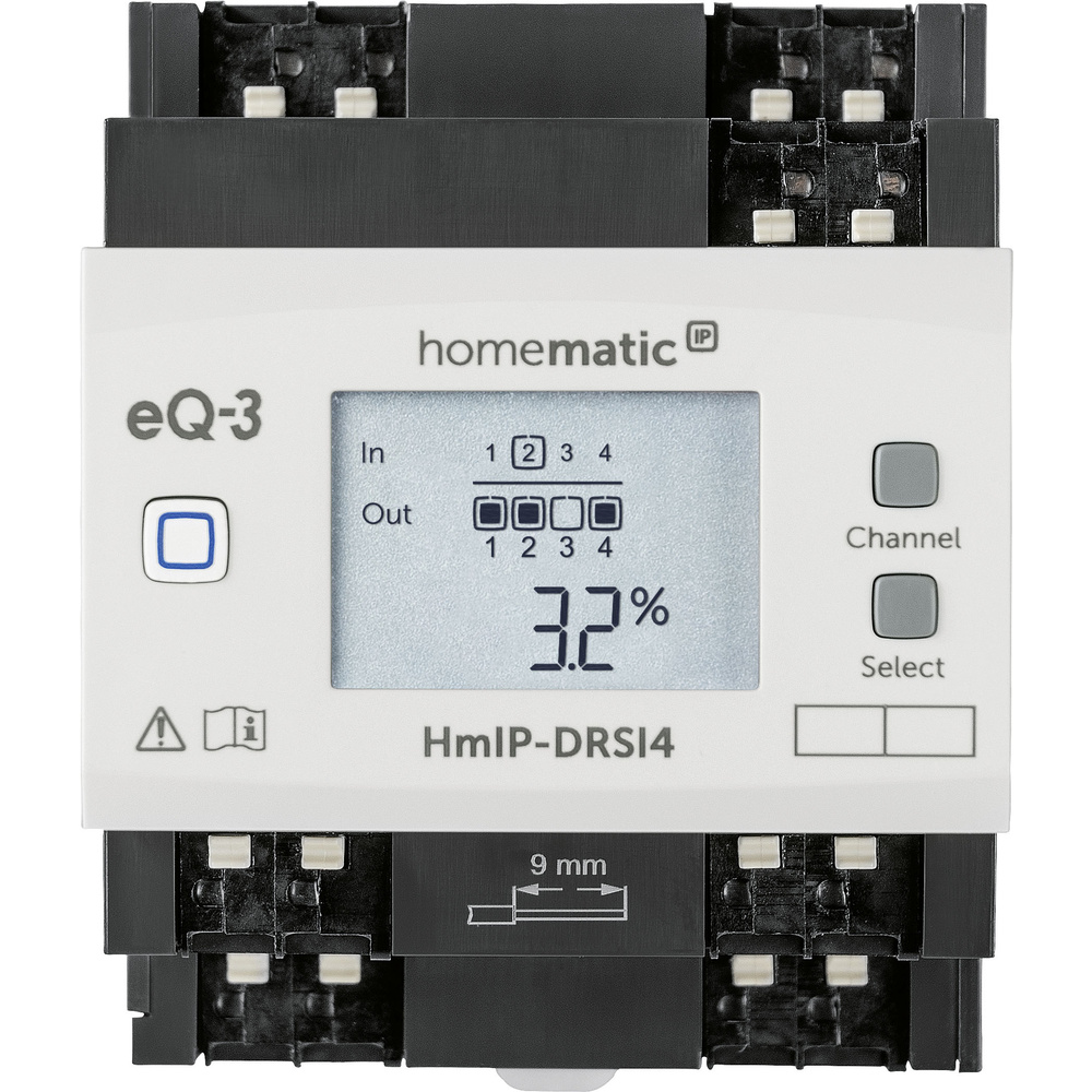 Homematic IP Smart Home Schaltaktor für Hutschienenmontage – 4-fach, HmIP-DRSI4