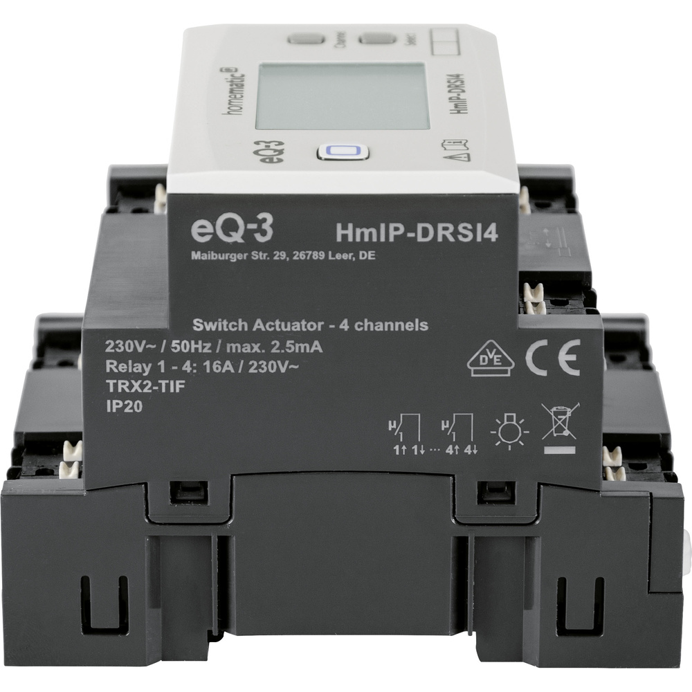 Homematic IP Smart Home Schaltaktor für Hutschienenmontage – 4-fach, HmIP-DRSI4