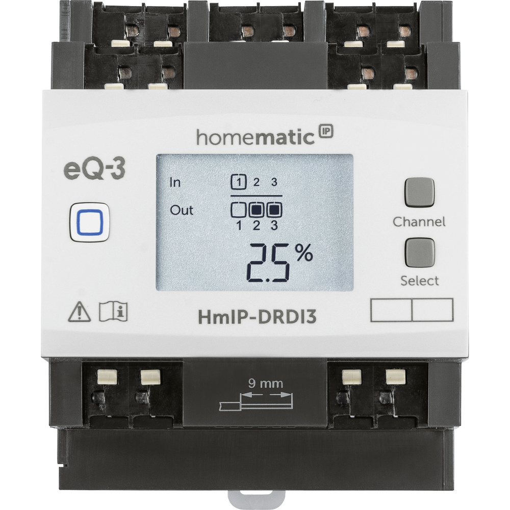 Homematic IP Smart Home Dimmaktor für Hutschienenmontage – 3-fach, HmIP-DRDI3