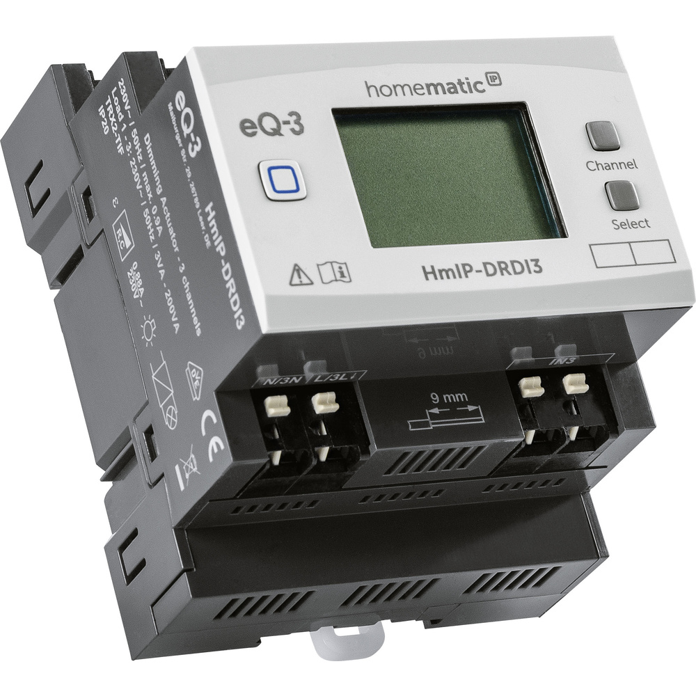 Homematic IP Smart Home Dimmaktor für Hutschienenmontage – 3-fach, HmIP-DRDI3