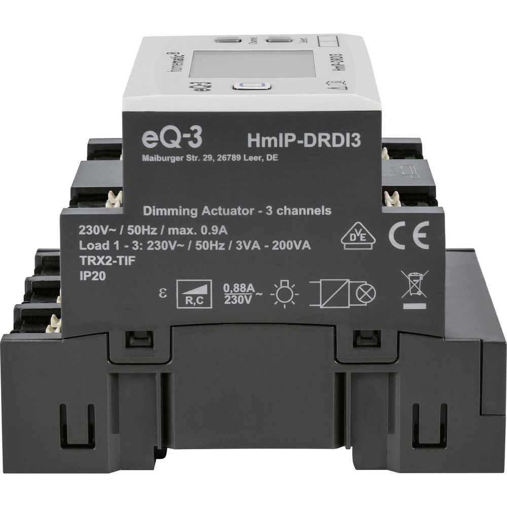 Homematic IP Smart Home Dimmaktor für Hutschienenmontage – 3-fach, HmIP-DRDI3