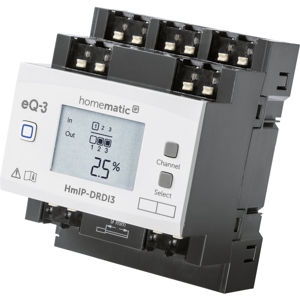 Homematic IP Smart Home Dimmaktor für Hutschienenmontage – 3-fach, HmIP-DRDI3