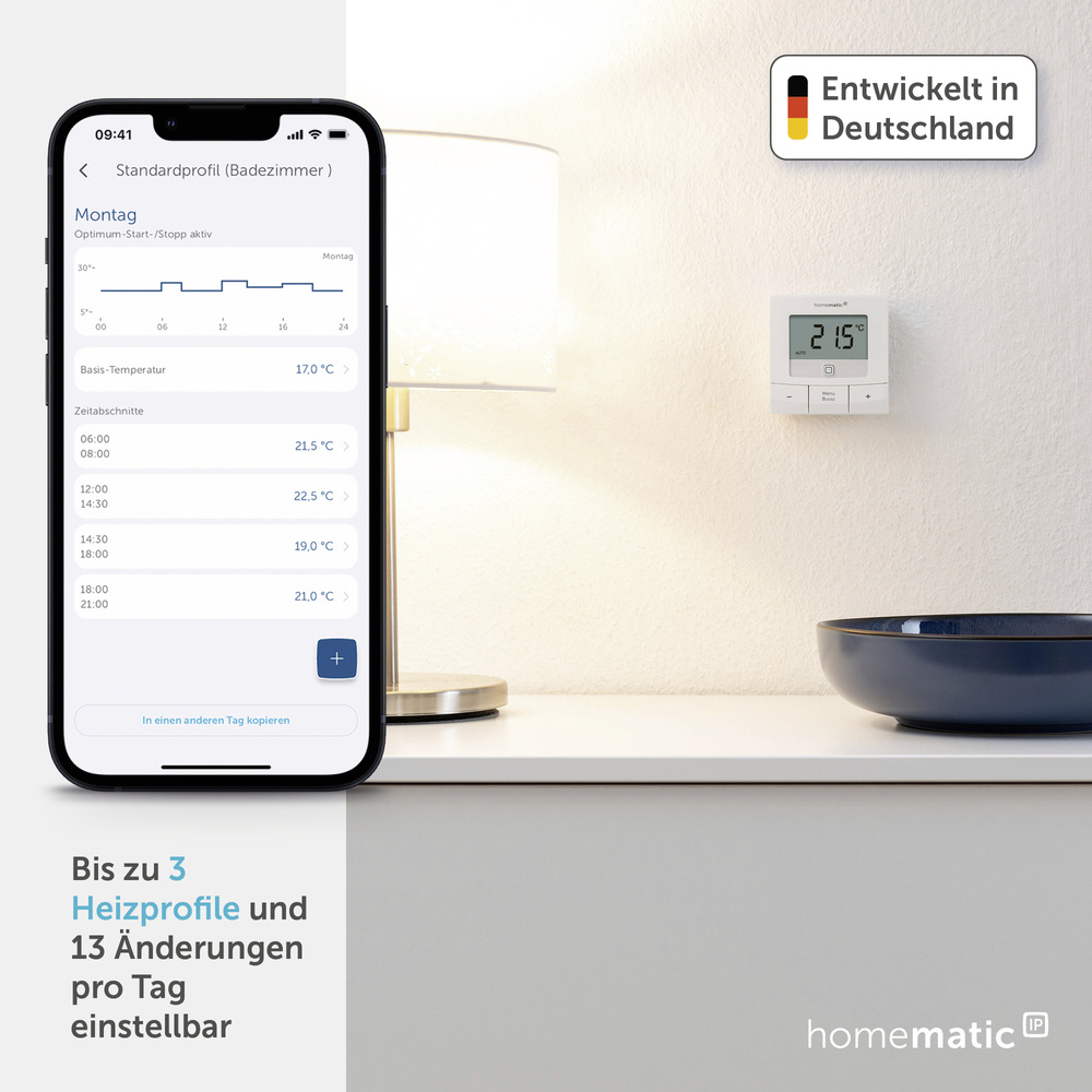 Homematic IP Smart Home Wandthermostat – basic, HmIP-WTH-B-2