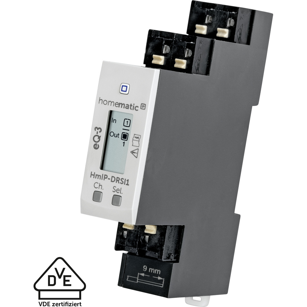 Homematic IP Smart Home Schaltaktor für Hutschienenmontage – 1-fach, HmIP-DRSI1