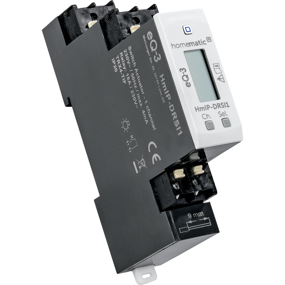 Homematic IP Smart Home Schaltaktor für Hutschienenmontage – 1-fach, HmIP-DRSI1