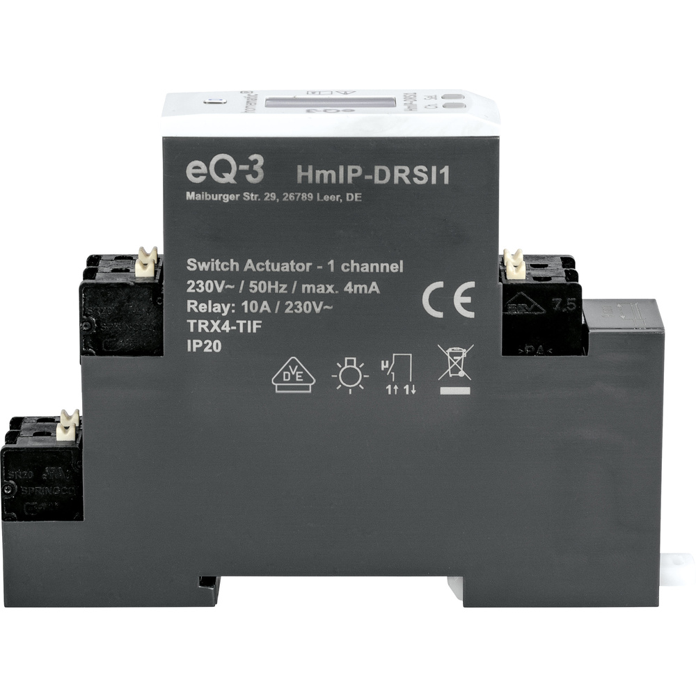Homematic IP Smart Home Schaltaktor für Hutschienenmontage – 1-fach, HmIP-DRSI1