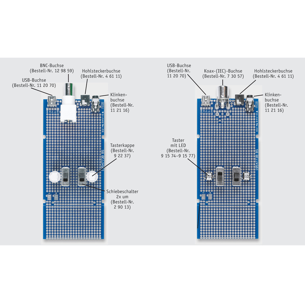 ELV Lochrasterplatine (SG2-PCB1) für Schiebegehäuse SG2