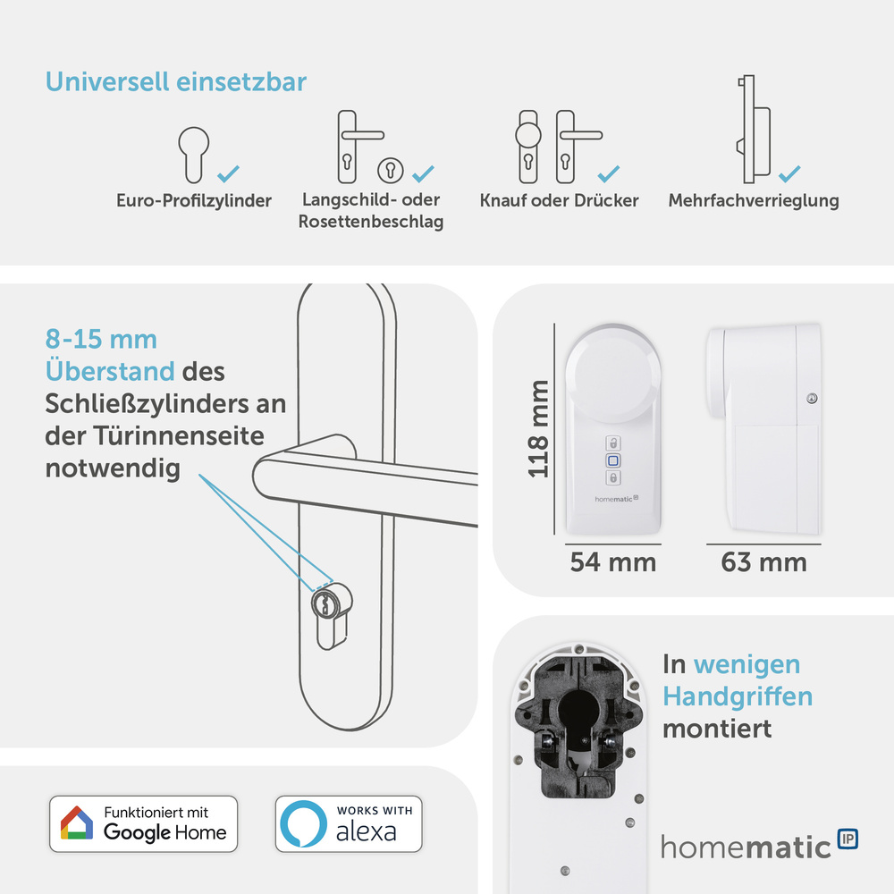 Homematic IP Smart Home Türschlossantrieb, HmIP-DLD