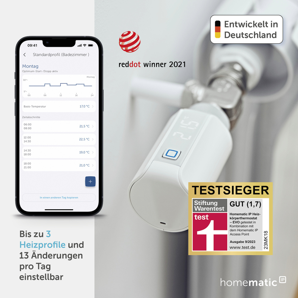 Homematic IP Smart Home Heizkörperthermostat – Evo, HmIP-eTRV-E